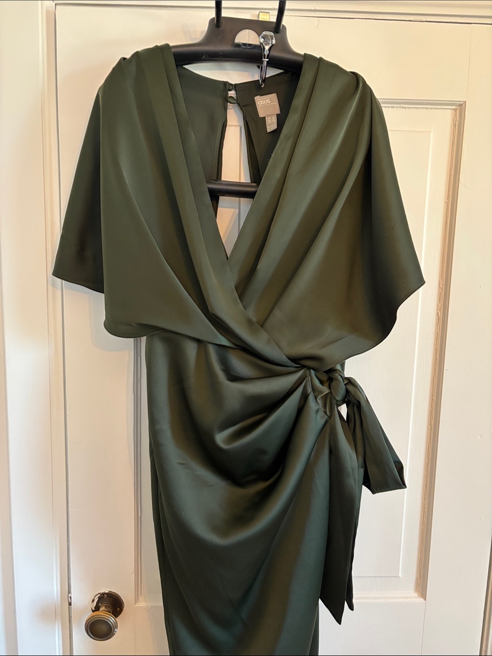 ASOS Olive Draped Wrap Midi Dress- stunning and elegant with beautiful draping